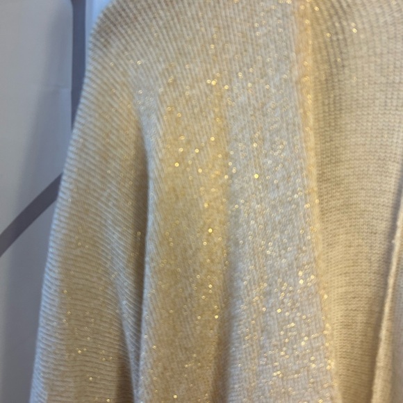 Chico's Cream and Gold Open-Front Poncho - Picture 4 of 5